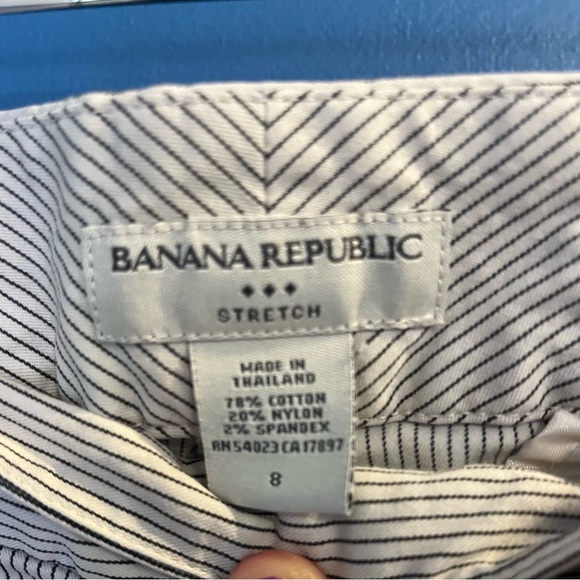 Banana Republic Stretch Beige/Creme Striped Wide Leg Trouser Y2K Size 8 - Picture 7 of 11